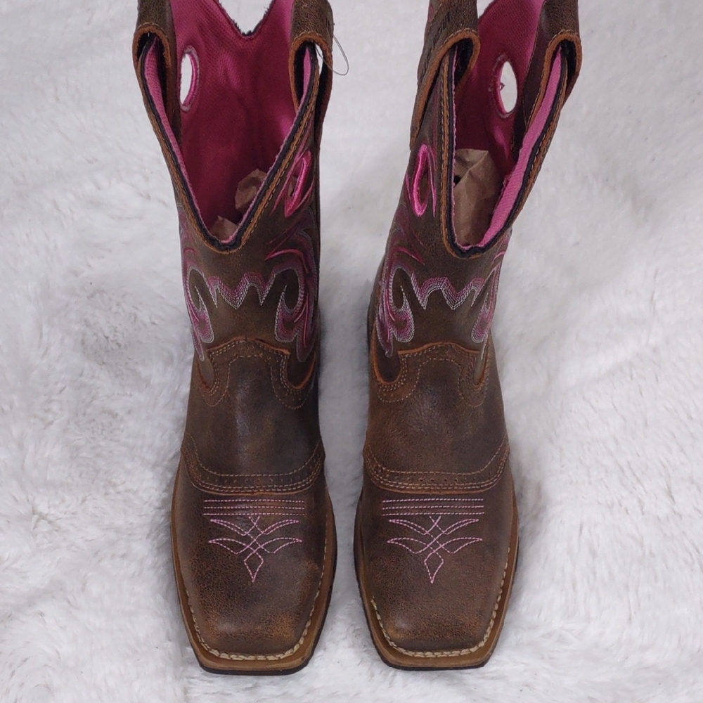 IRISH SETTER, Work, Size,7.5B,Brown and Pink Western Boots - Picture 4 of 17